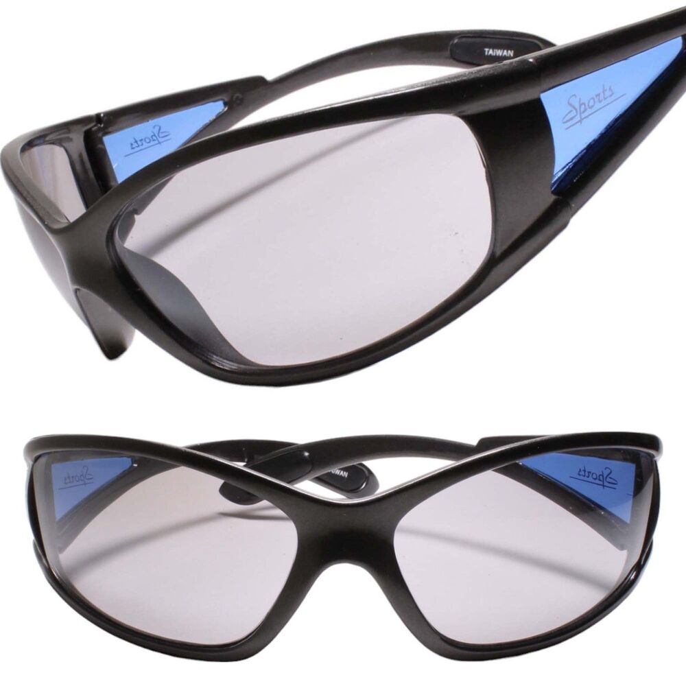 Classic Wrap Around Vintage Sporty Design Gray Sunglasses
